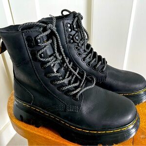 NEW DR. MARTENS JUNIORS TARIK UTILITY BLACK BOOTS